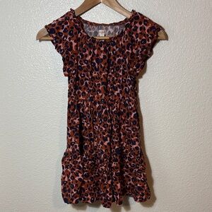 Cat & Jack Leopard Print Tiered Dress Size Medium 7/8 | girly | animal print